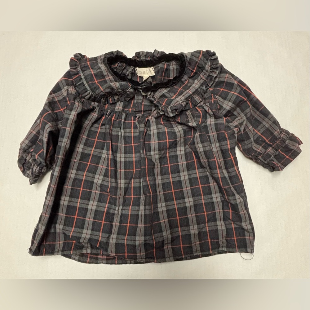 Mabo plaid top, size 18m